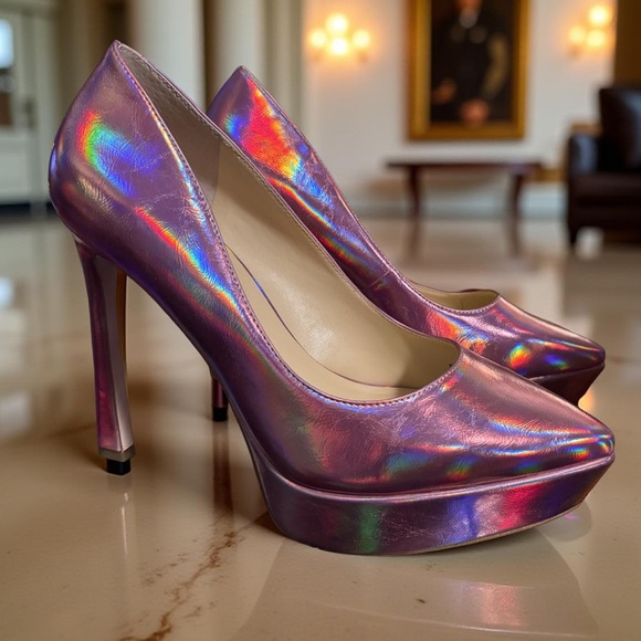 Jessica Simpson Shoes - Jessica Simpson NWT Sz 9.5 Stunning Pink Iridescent Platform Stiletto Heels SH77